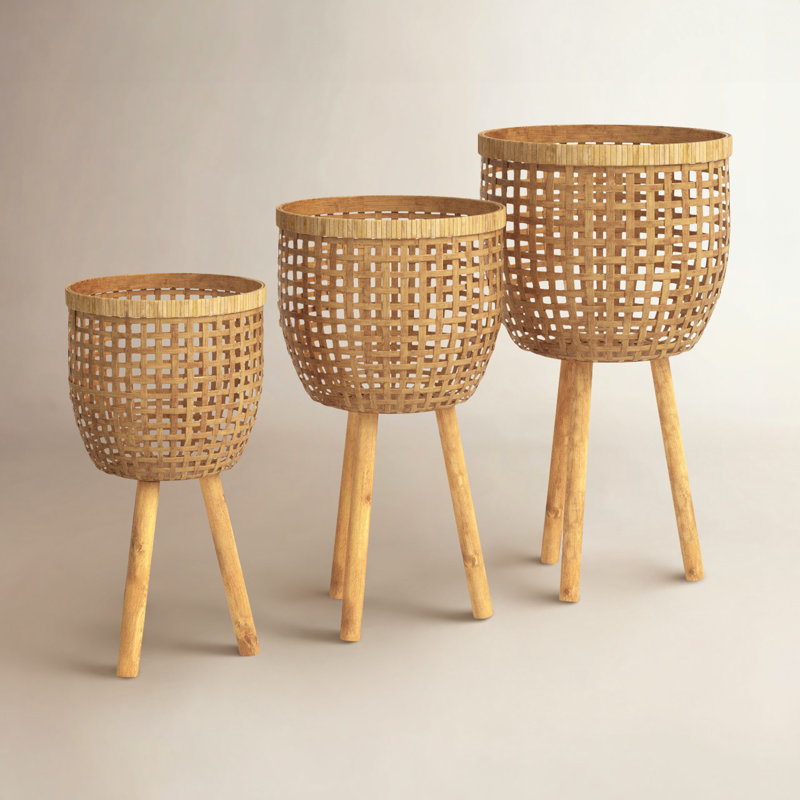 Ensemble de pots à fleurs en bambou 3 pièces Jameson