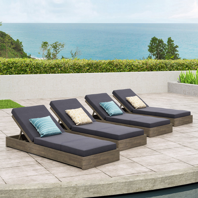 Chaise longue d'extérieur Beaubien, Gris foncé / Gris, 4