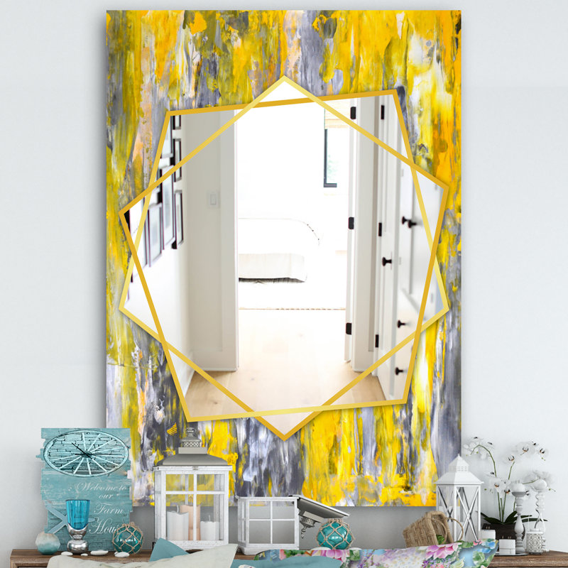 Miroir décoratif moderne et contemporain abstract, H 24 po x l 32 po