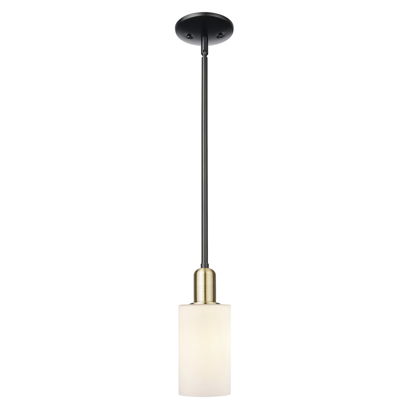 Arcadia - Alyssha - Mini-luminaire suspendu 4 tiges 1 lumière, Blanc mat, Laiton antique noir
