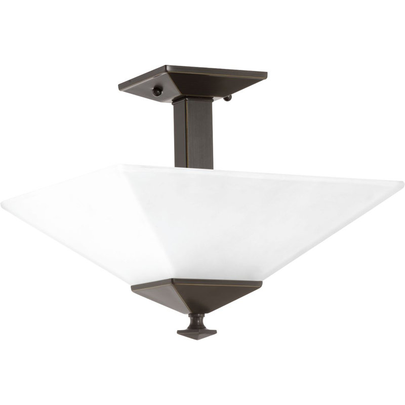 Jadyn Glass Semi Flush Mount, Antique Bronze