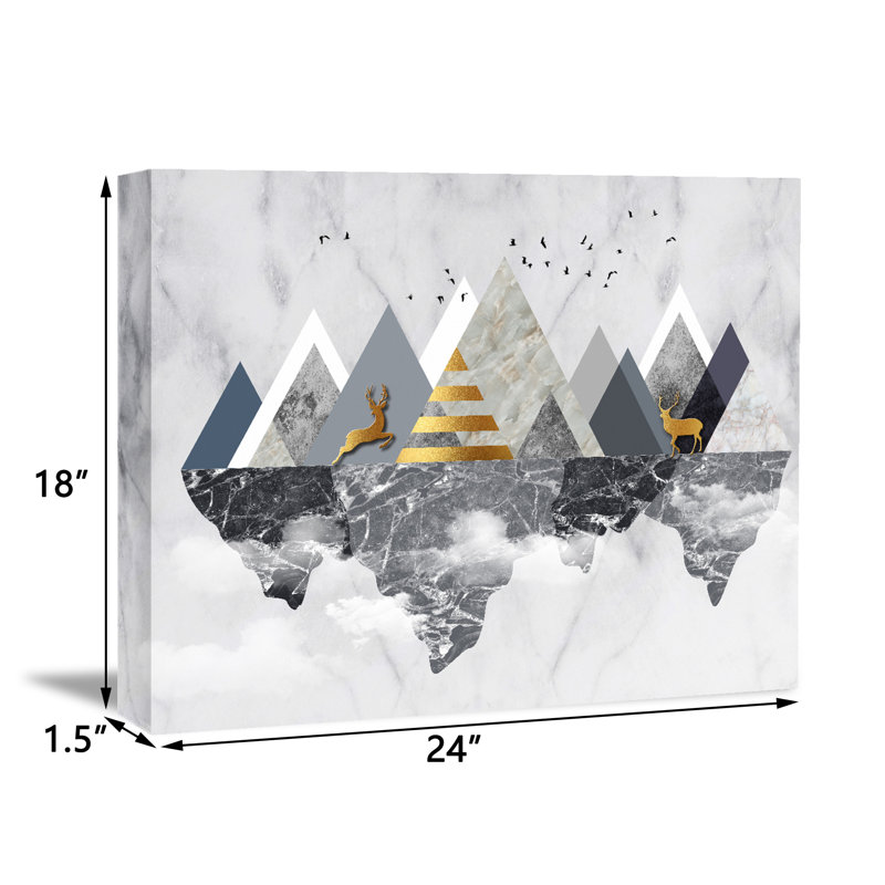 Toile, art mural, impression de peinture abstraite pour le salon, H 18 po x l 24 po x P 1,5 po