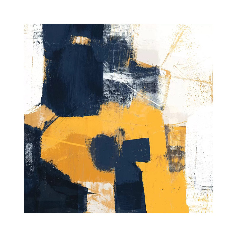 Navy & Gold II by Victoria Borges - Wrapped Canvas Gallery-Wrapped Canvas Giclée, 45.72 cm H x 45.72 cm W x 3.175 cm D