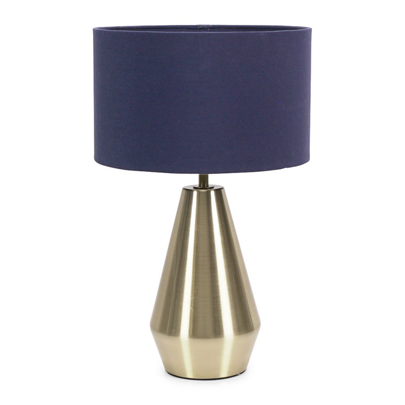 Metal Table Lamp, Navy Blue, Gold, Yes