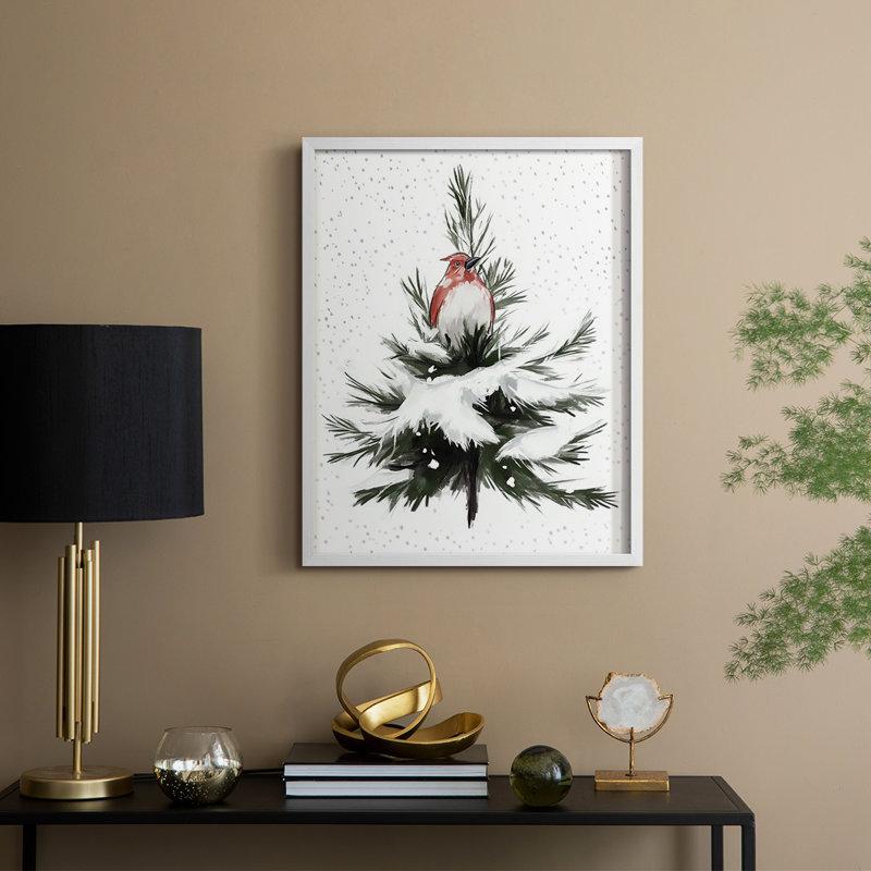 «Christmas Holiday Art», reproduction encadrée CECLI, Rouge, H 30 po x l 24 po