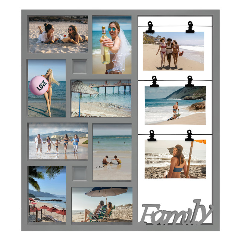 11 Pictures Frame Multi Selfie Gallery Collage, Gray