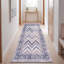 Tapis Carrington moderne à rayures effet pinceau, bleu marine, turquoise, gris, crème et rose, lavable à la machine, antidérapant, à poils courts, pour l'intérieur et l'extérieur, adapté aux animaux domestiques, idéal pour le salon, la chambre, la salle à manger, l'entrée, le couloir ou le bureau.-1618919841