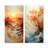 Orange Bold Waterfall Sunrise I - Abstract Landscapes Metal Wall Art Prints Set Of 2-1184057521