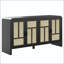 Armoire de rangement en rotin avec 4 portes et tablettes réglables