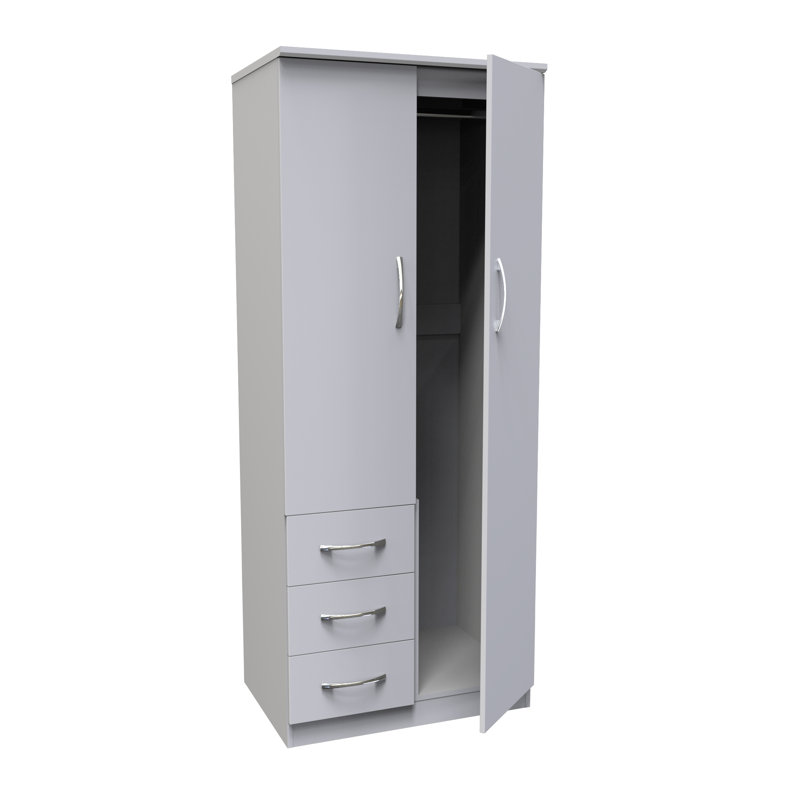 Tabathe Manufactured Wood Wardrobe, White Matt