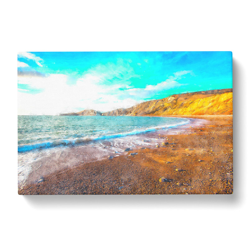 Worbarrow Bay in Dorset - Wrapped Canvas Graphic Art, 40cm H x 60cm W x 3cm D