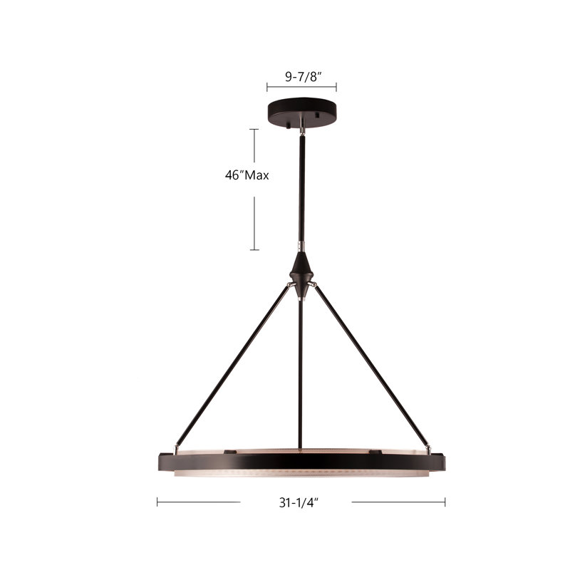 Duo 1 - Light LED Pendant, Silver Shimmer, 26.25" H x 31.5" W x 31.5" D