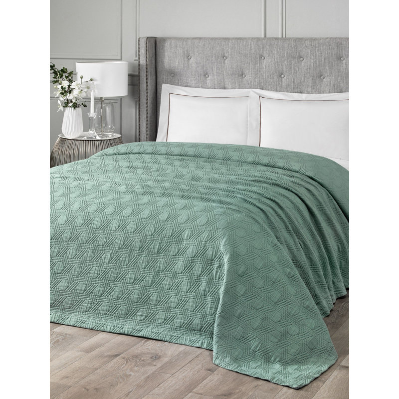 Maisie Sateen Coverlet, Green