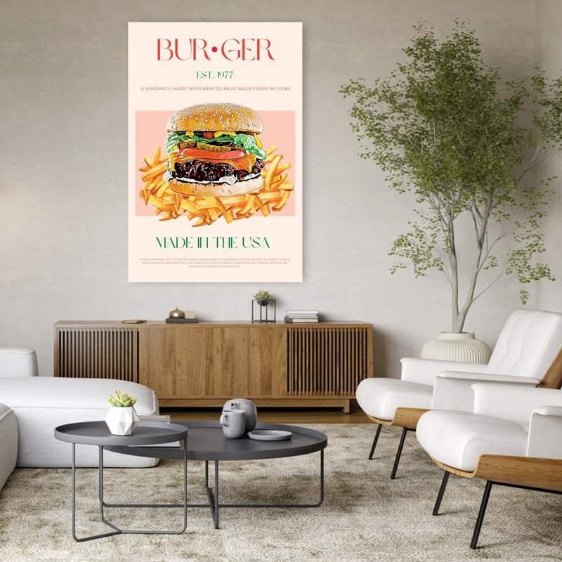 Art mural rétro rétro classique classique américain, H 48 po x l 32 po