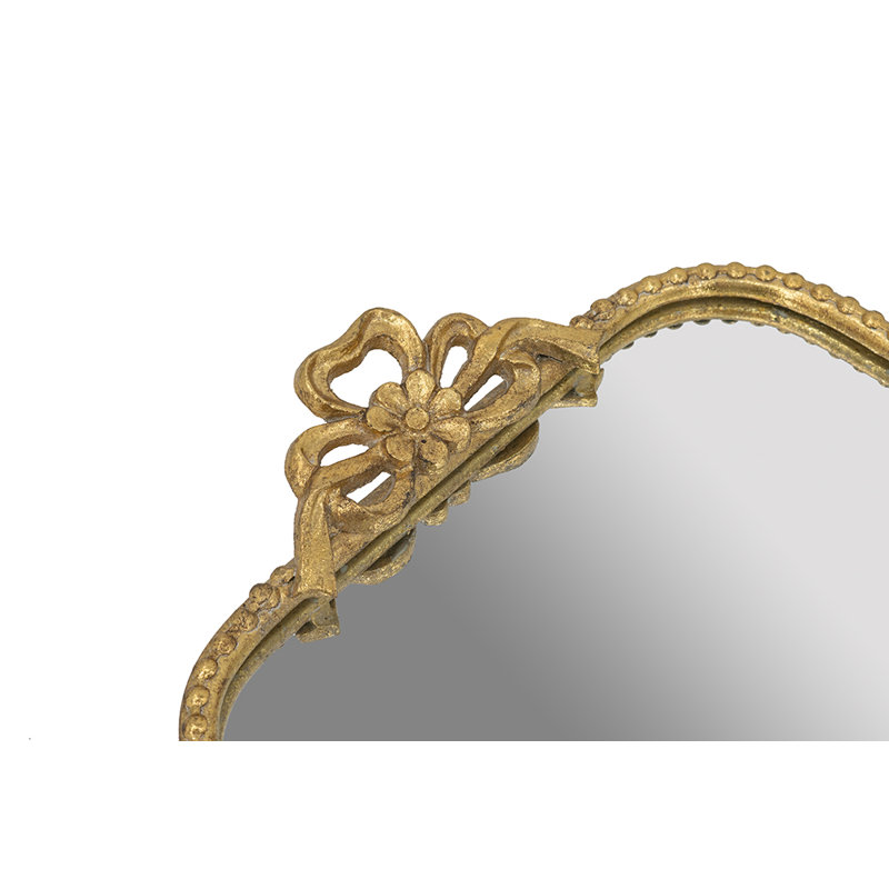 Plateau en fer Marielene Gold avec surface en miroir