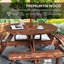 8-Seater Carbonized Wood Garden Dining Set 