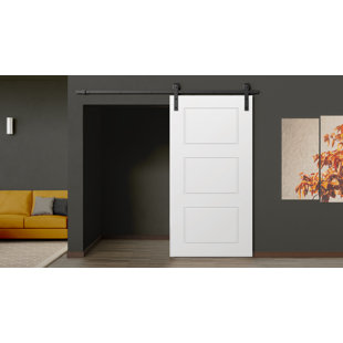 Porte coulissante intérieure préfinie en bois 3 panneaux