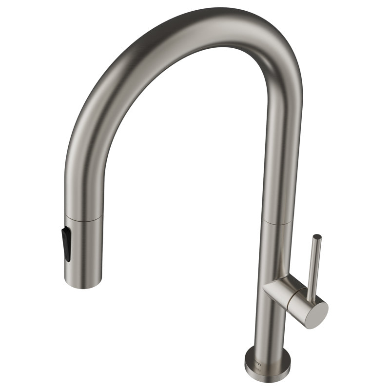Karran Slim Pull-Down Kitchen Faucet, 25mm Thin Body, Modern Design, Dual Spray in Spot-Free Stainless Steel, Stainless Steel