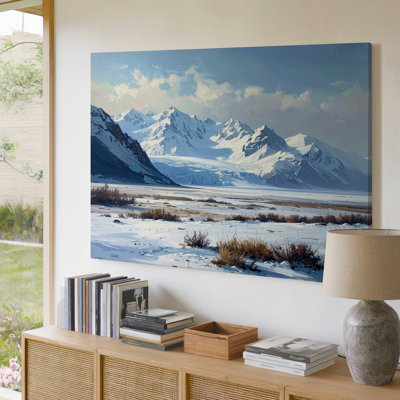 Toile, art mural, horizon bleu minimaliste, montagne, paysage, montagne, immobilité murale prête à être accrochée à la galerie