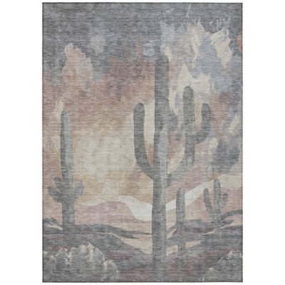 Machine Washable Indoor/Outdoor Braegger ACN2337 Botanical Rug