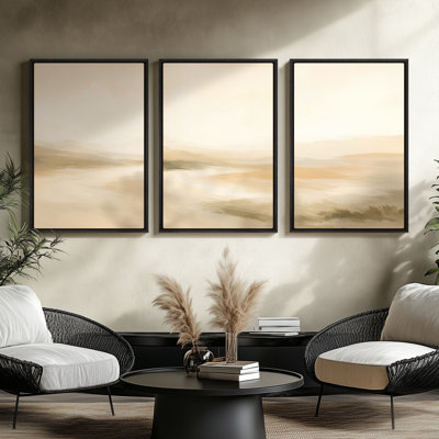 Framed Canvas Wall Art - Vintage Abstract Wall Prints for Bedroom