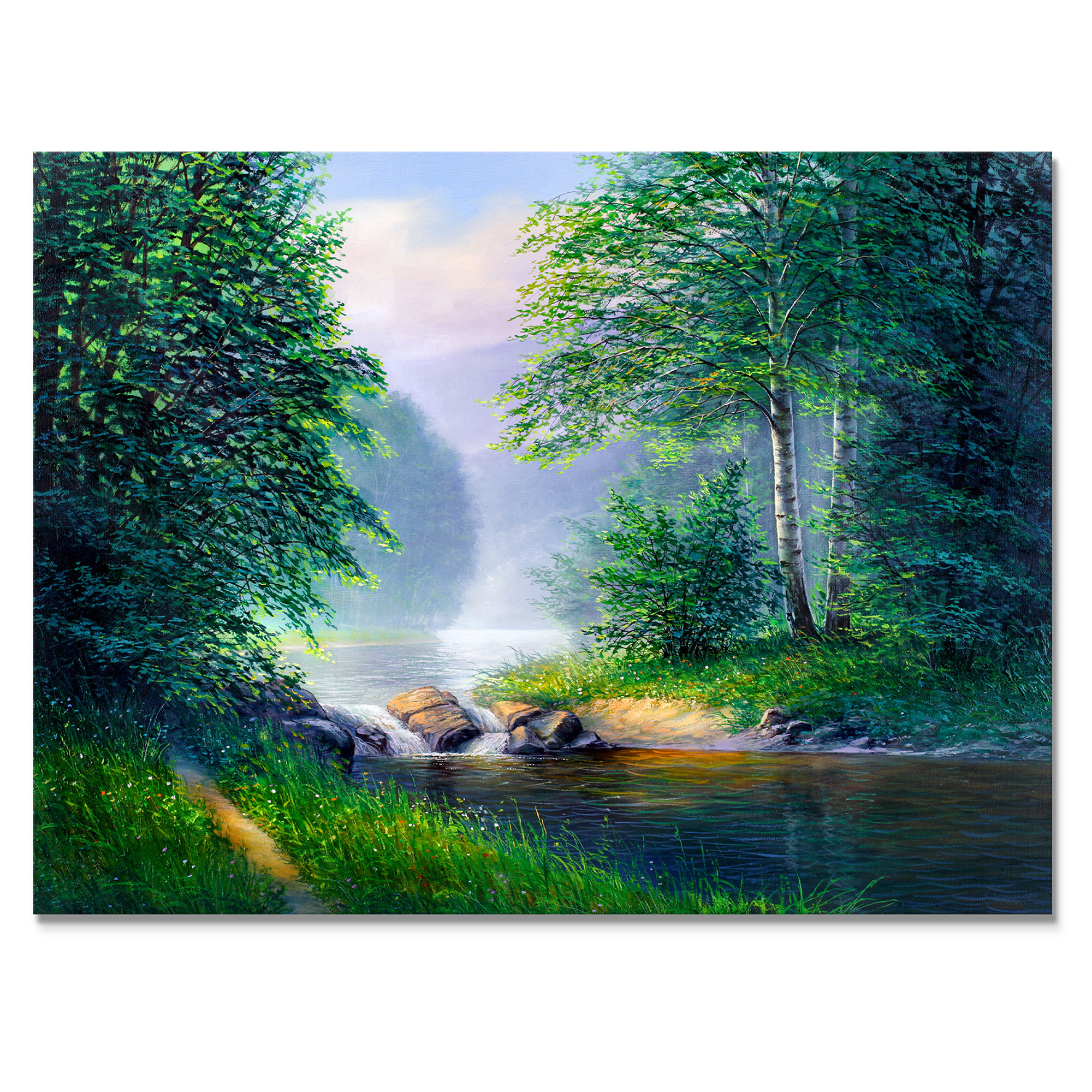 Beautiful Nature Landscapes Acrylic canvas Painting, Stretched on wooden  frame