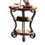 Table d'appoint en cerisier brun, conception ornée, 2 tablettes inférieures, 22 po x 22 po x 26,5 po, table en métal et bois avec rangement ouvert, L 22 po x l 22 po x H 26 1/2 po, massif