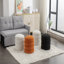 Tabouret rond en velours ivoire