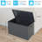 Outdoor Storage Box, Metal Deck Box Built-In A Oxford Fabric Storage Bag, Lockable & Waterproof Outside Patio Storage Box For Cushions, Pillows, Tools, Pool Floats- Gray-123198069