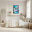 Ensemble de 1 tableau sur toile représentant un requin et un hamster dans une baignoire-353472634