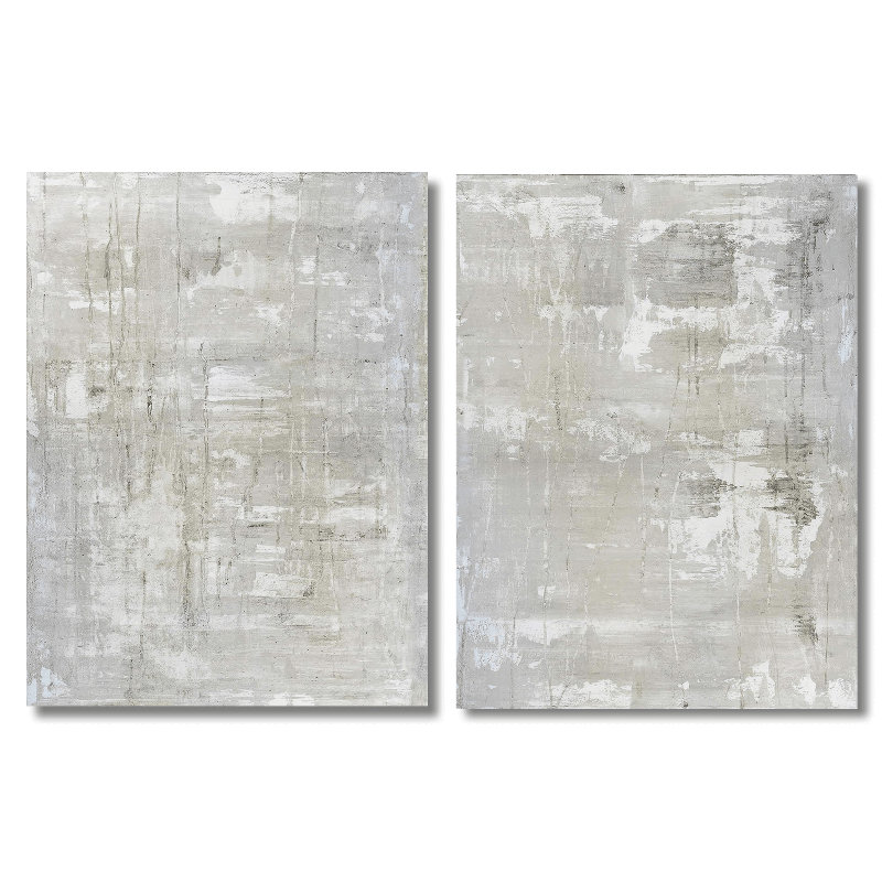 Gray On White Print by John Beard, 24" H x 40" W x 1.5" D, Unframed