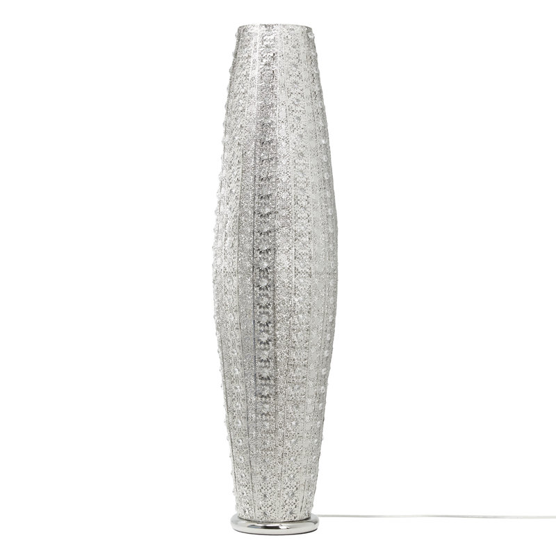 Ragnar 43.5" Punched Nickel Column Floor Lamp