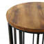 Table d'appoint d'extérieur cylindrique avec plateau rond en bois massif et structure en métal