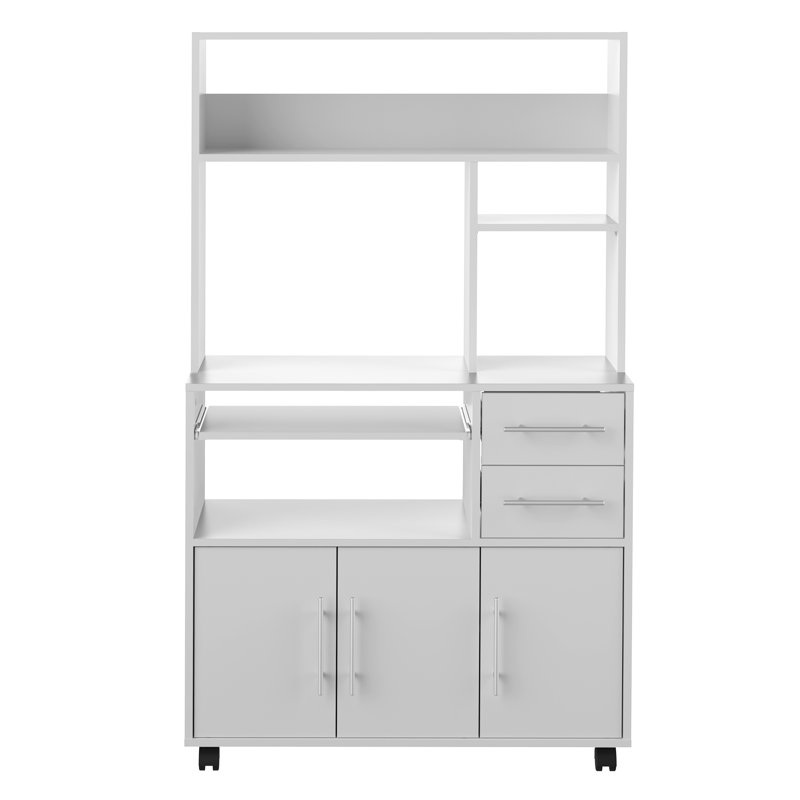 Seyma Wood Kitchen Cart, White