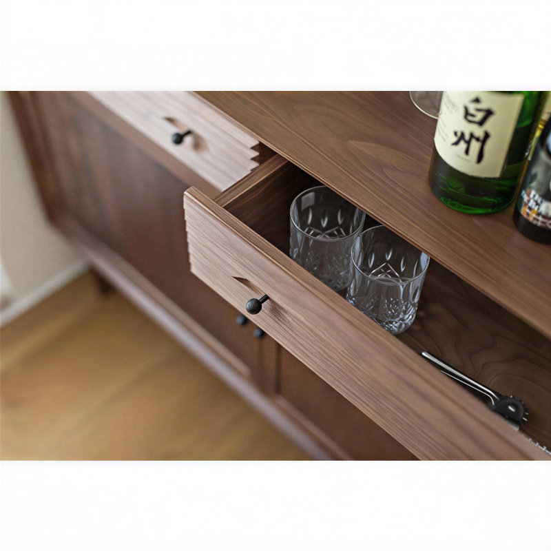 Armoire d'appoint minimaliste à double porte, Noyer