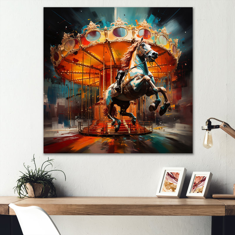 " Dynamic Carousel ", 16" H x 16" W x 1" D, Wrapped Canvas