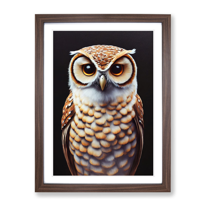 Admirable Owl - Framed Print, Walnut Framed, 34cm H x 25cm W x 2cm D