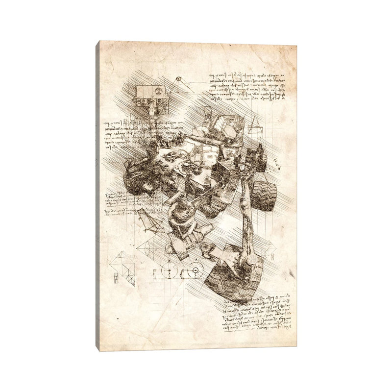 Mars Curiosity Rover by Cornel Vlad - Wrapped Canvas Print, 30.48cm H x 20.32cm W