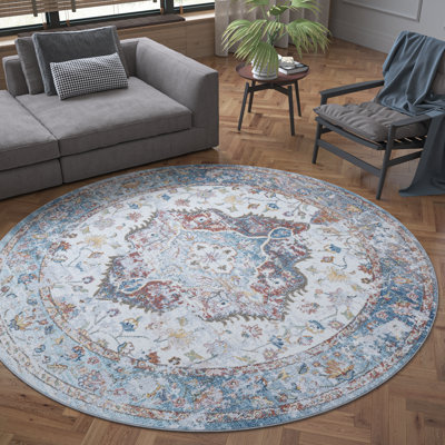 Tapis bleu / rouge / crème Fabriane