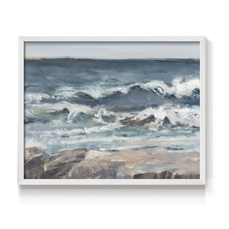 «Ocean Breakers II», reproduction encadrée, H 8 po x l 10 po, Blanc