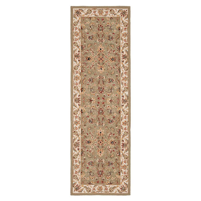 Hollander Hand Hooked Wool Taupe/Ivory Rug, Runner 2'6" x 12