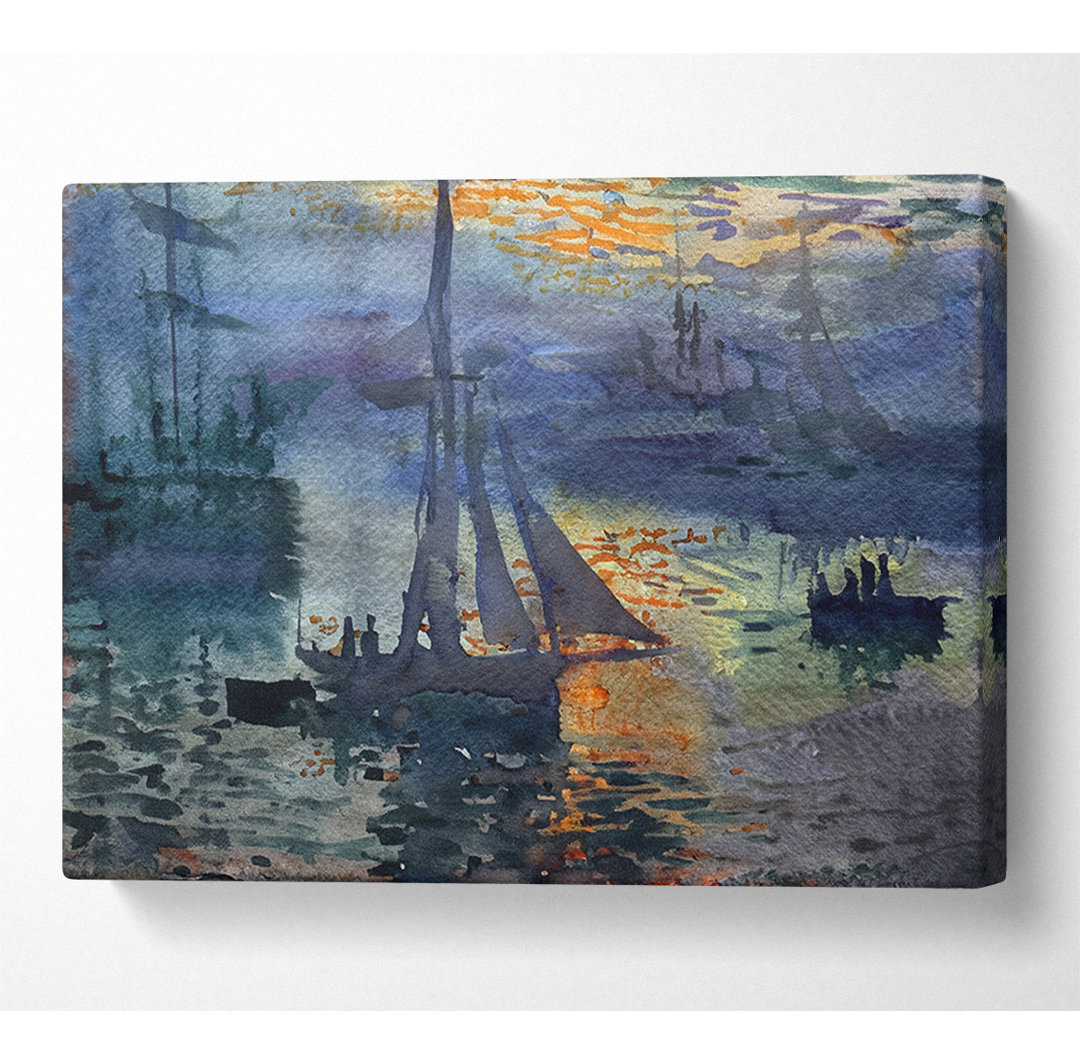 Monet Sonnenaufgang am Meer 1 - Kunstdrucke auf Leinwand