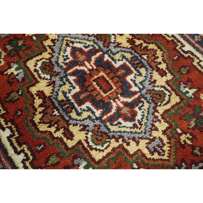 Tapis de couloir oriental en laine noué à la main Heriz