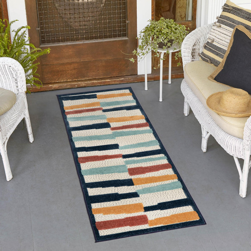 Berberia Geometric Indoor / Outdoor Rug, Runner 2' x 6'