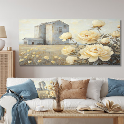 «Donberg Farm Pe pivons By The Grain Silo I», art mural pivoines