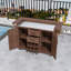 Chariot de cuisine à roulettes pour barbecue avec plateau de table, tiroirs et support-126494446