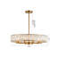 Lustre rond 10 lumières dorées avec accents de cristal