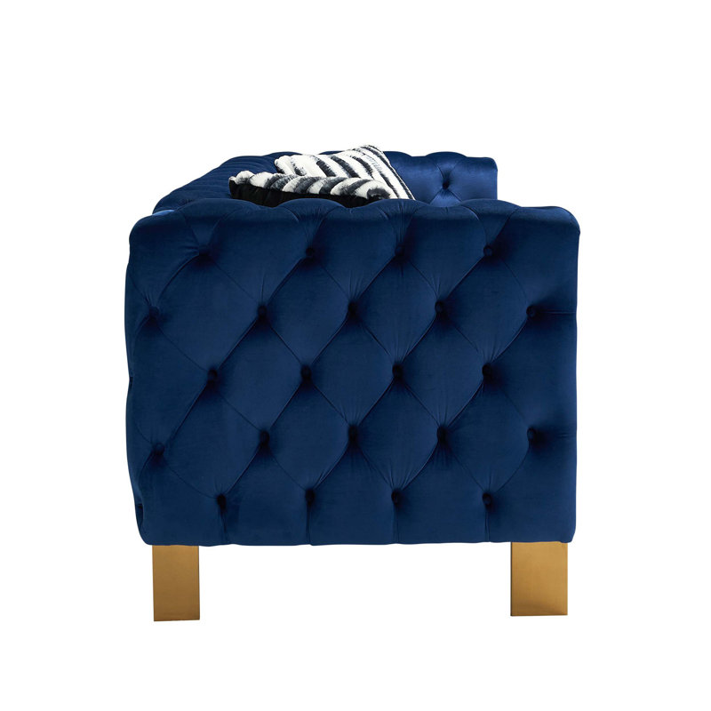 Canapé en velours capitonné Chesterfield