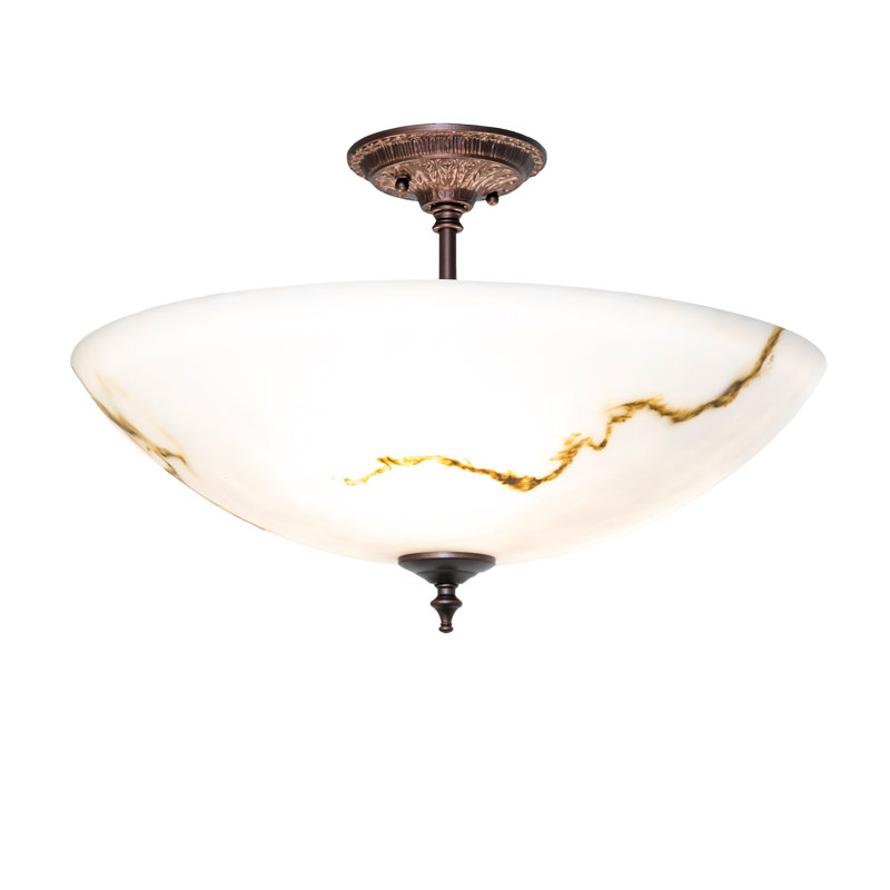 20" Wide Corinth Marble Semi-Flushmount