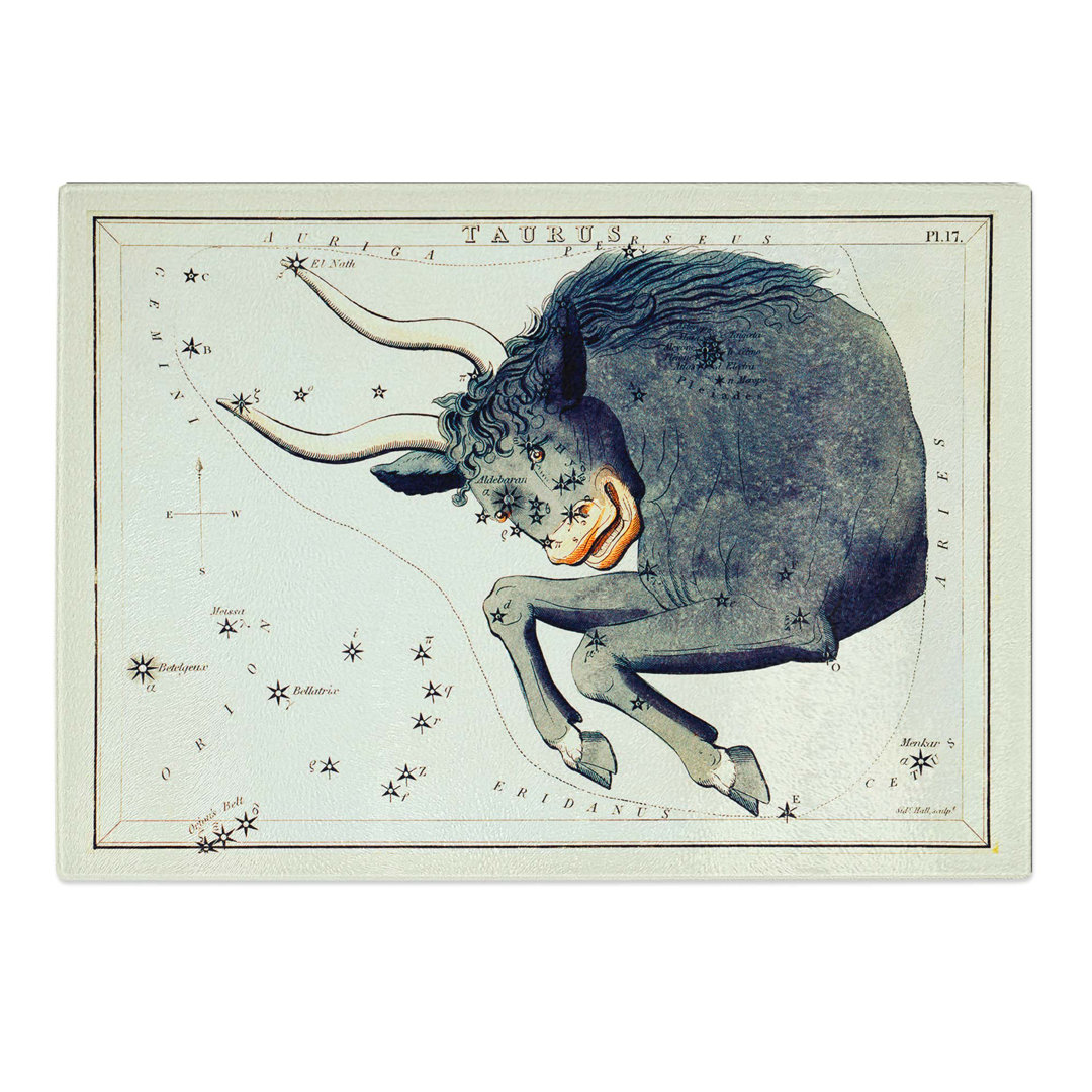 Tempered Glass Astronomical Zodiac Chart of the Taurus Chopping Board